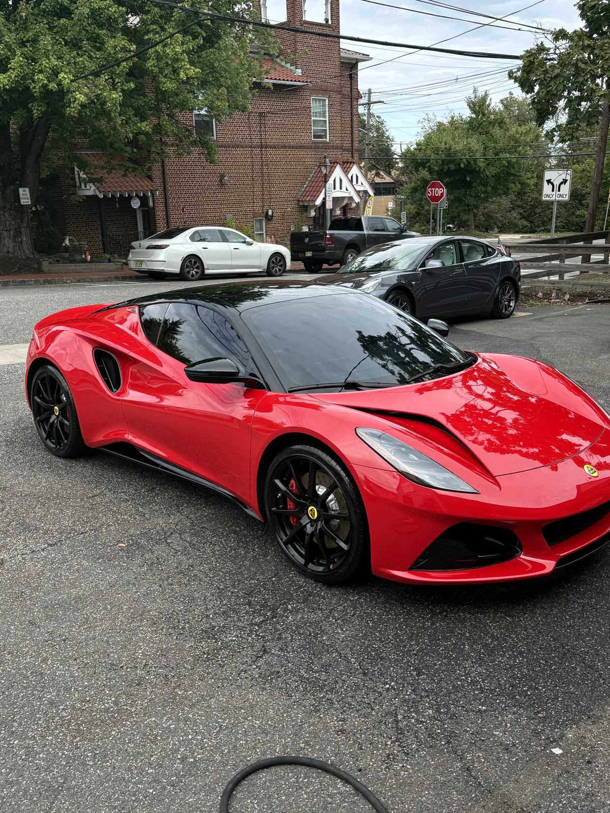 Lotus Emira in Magma Red detailed and ceramic coated at CleanWorx Basking Ridge