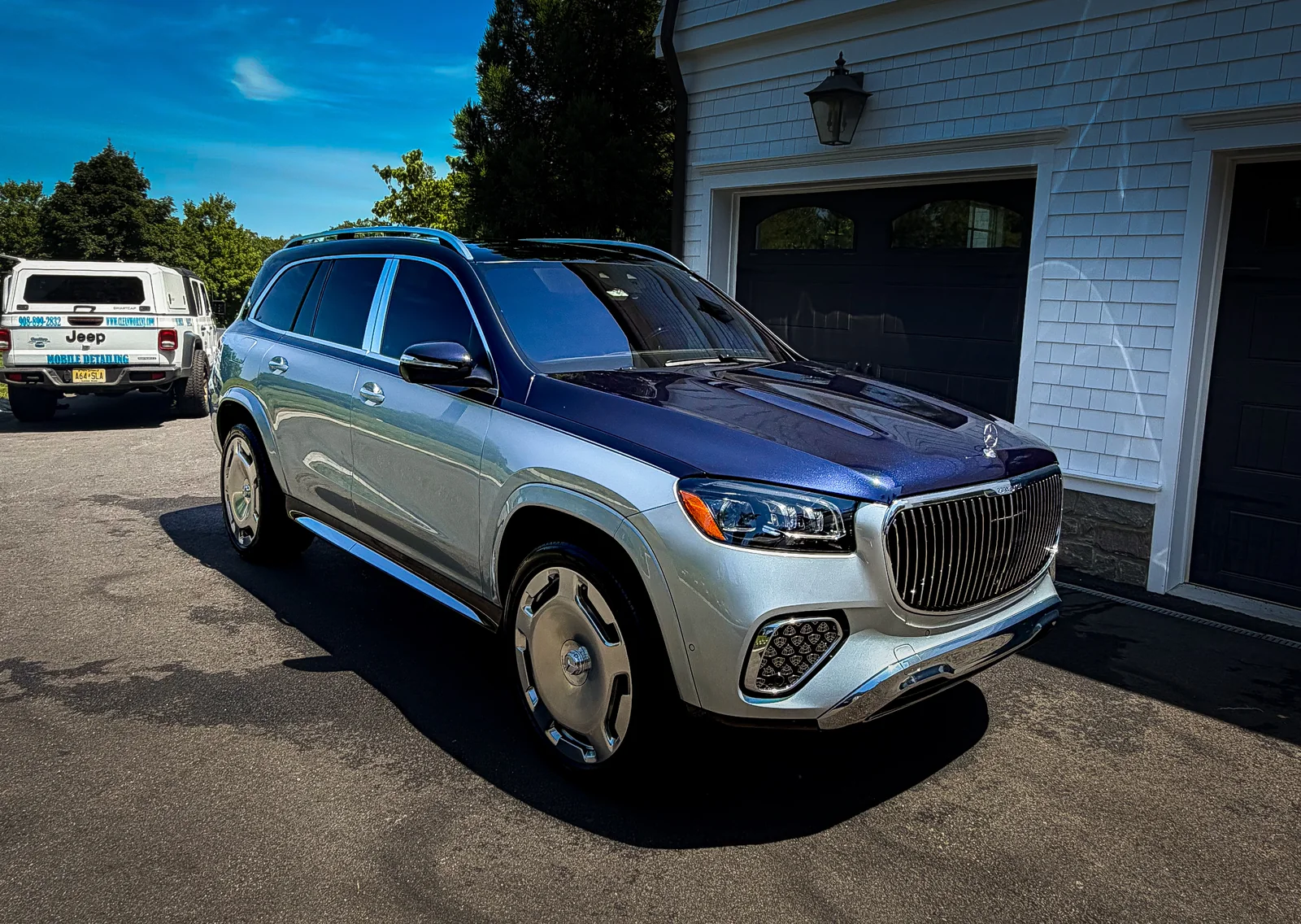 Mercedes-Maybach GLS 600 two-tone luxury SUV detailed with CleanWorx mobile rig