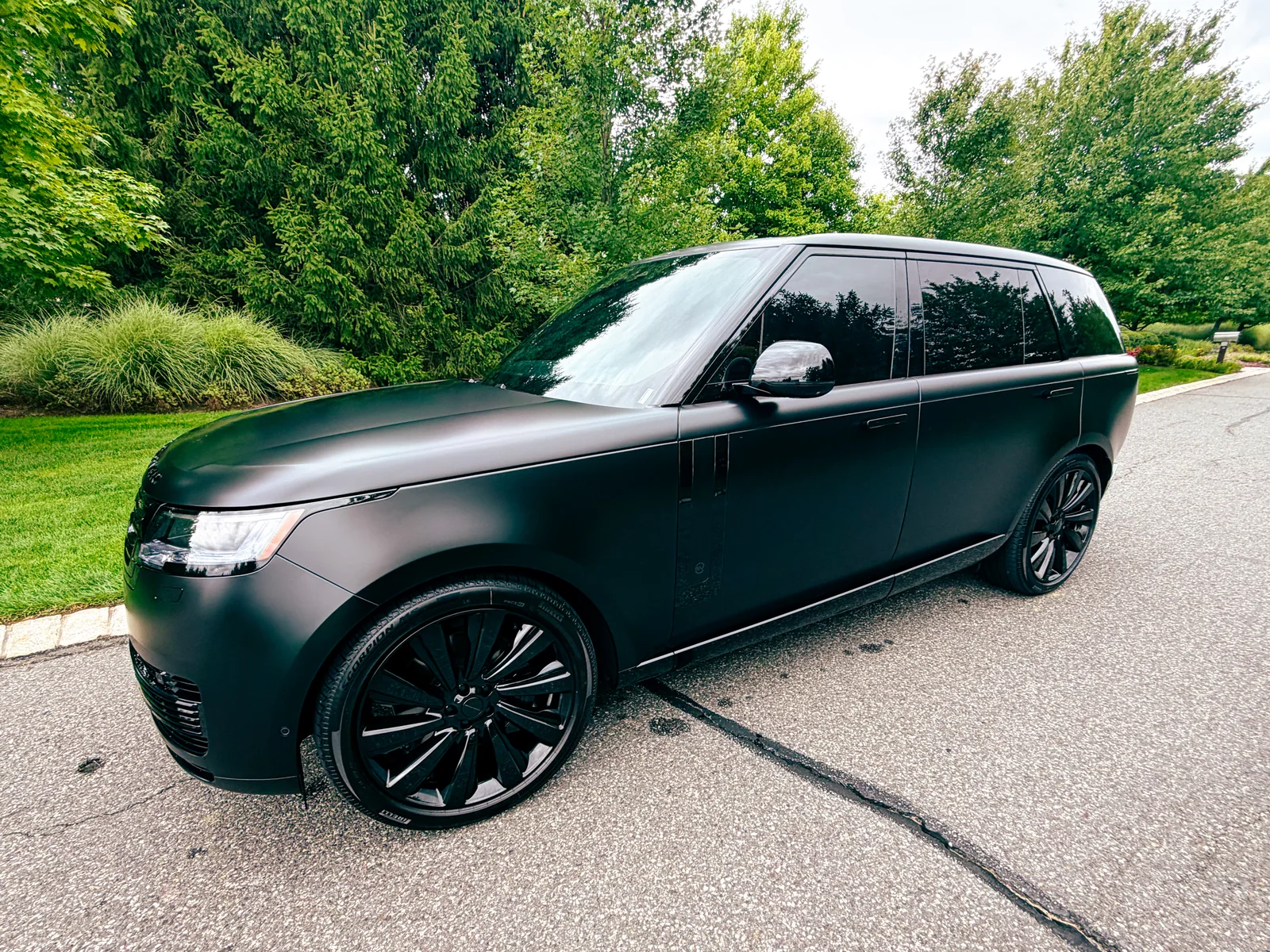 New Range Rover in satin matte black wrap detailed and ceramic protected